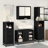 vidaXL Bathroom Furniture Set 4 pcs Black Oak Engineered Wood