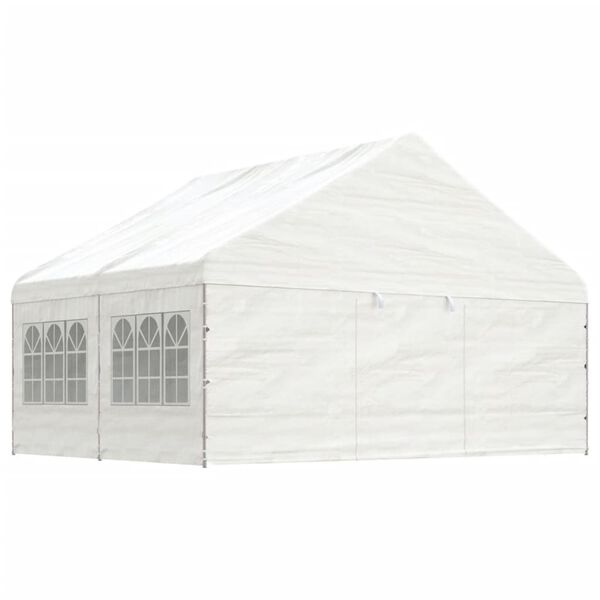 vidaXL Gazebo with Roof White 4.46x5.88x3.75 m Polyethylene