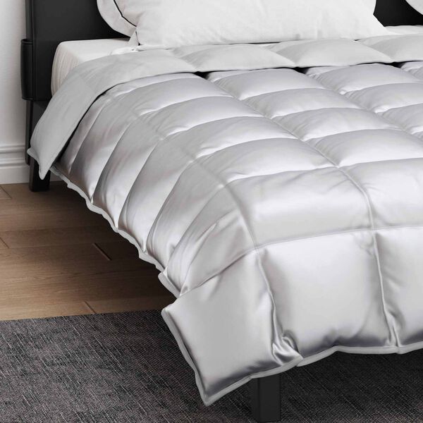 vidaXL Winter Duvet Silver 200 x 200 cm Satin and Microfiber