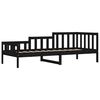 vidaXL Day Bed without Mattress Black 90x190 cm Single Solid Wood Pine
