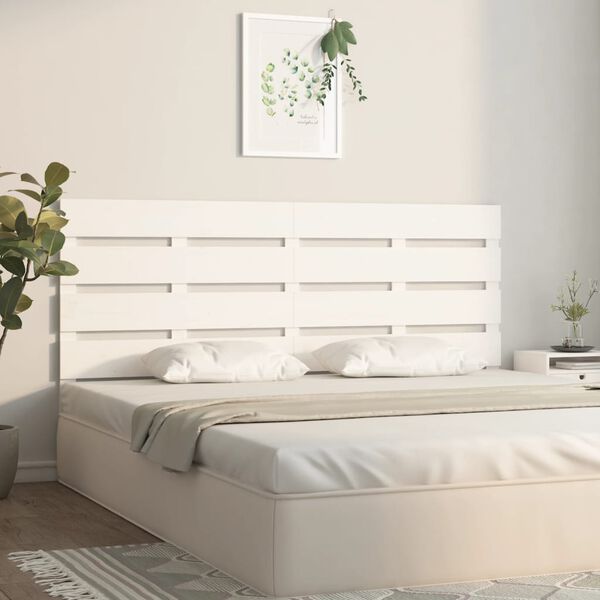 vidaXL Headboard White 160x3x80 cm Solid Wood Pine