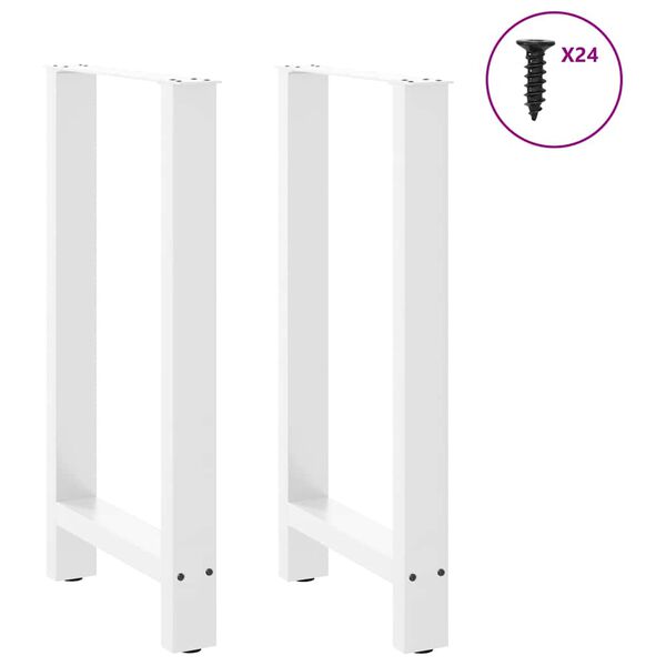 vidaXL Bar Table Legs White 2 pcs 50x(90-91) cm Steel