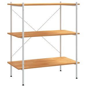 vidaXL 3-Tier Shelving Unit White and Oak 80x40x92 cm