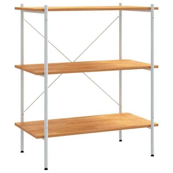 vidaXL 3-Tier Shelving Unit White and Oak 80x40x92 cm