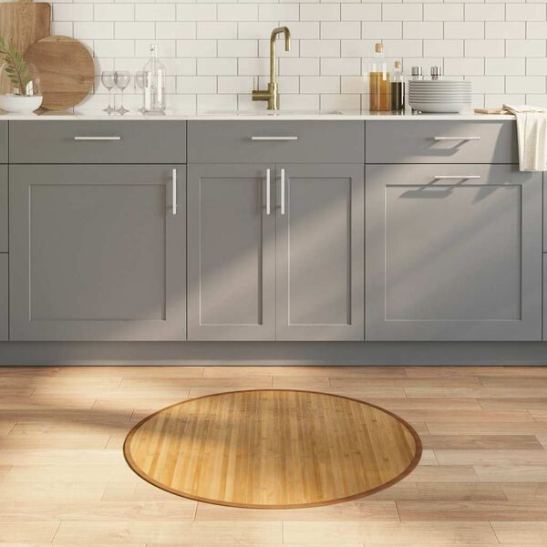 vidaXL Rug Round Natural80 cm Bamboo