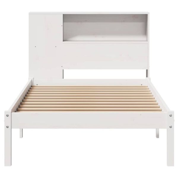 vidaXL Bookcase Bed without Mattress White 75x190 cm Small Single Solid Wood Pine