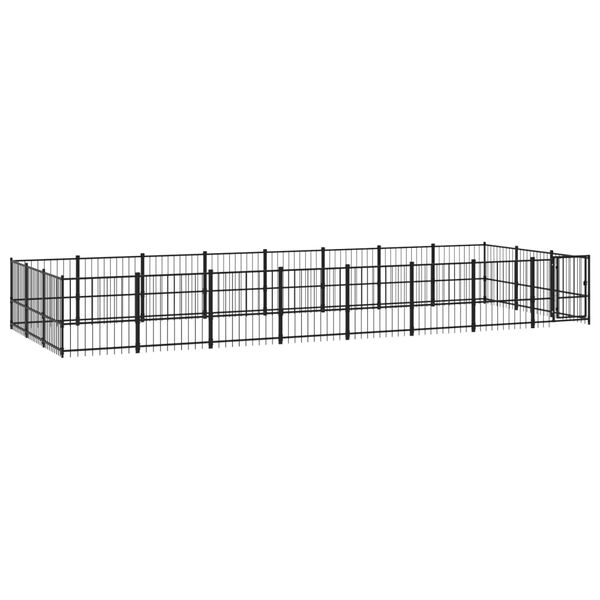 vidaXL Outdoor Dog Kennel Steel 22.58 m²
