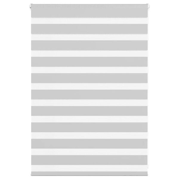 vidaXL Zebra Blind Light Grey 100x100 cm Fabric Width 95.9 cm Polyester