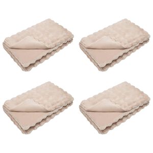 vidaXL Anti-Slip Faux Rabbit Fur Blanket Olite 4 pcs Beige 8.1 kg