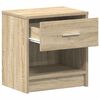 vidaXL Bedside Cabinet with Drawer Sonoma Oak 39x28x41 cm