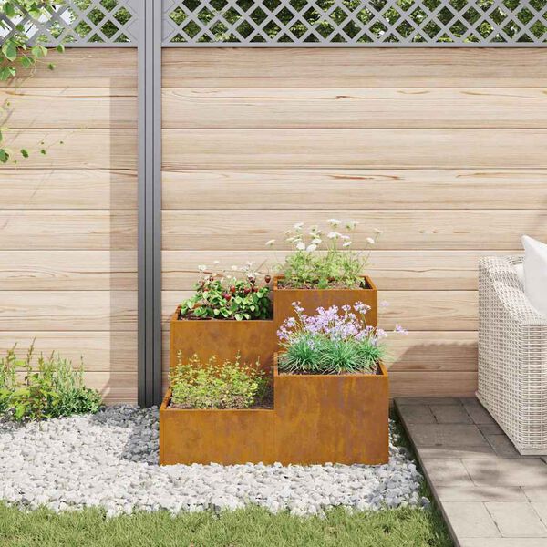 vidaXL Garden Planter Rusty 80 x 80 x 60 cm Weathering steel