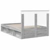 vidaXL Bed Frame Grey Sonoma 135 x 190 cm Solid Pine Wood