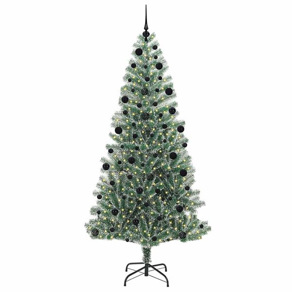 vidaXL Artificial Christmas Tree Snow Flocked with LED Light 210 cm