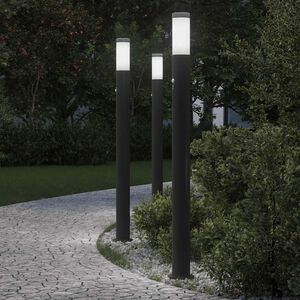 vidaXL Bollard Lights with Sensor 3pcs 110 cm Stainless Steel IP44