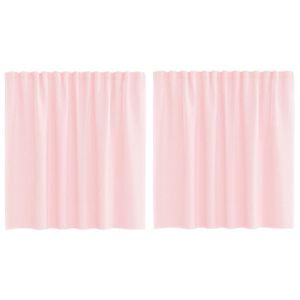 vidaXL Voile Curtains with Rod Pockets 2 pcs Light Pink