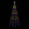 vidaXL Christmas Tree on Flagpole Colourful 108 LEDs 180 cm