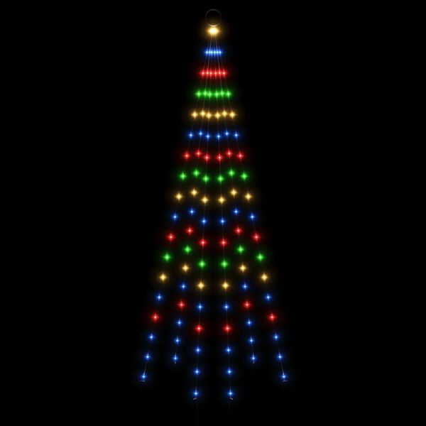 vidaXL Christmas Tree on Flagpole Colourful 108 LEDs 180 cm