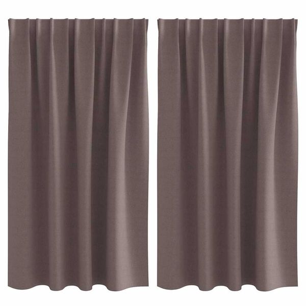 vidaXL Blackout Curtains with Rings 2 pcs Dark Brown 140 x 140 cm