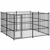 vidaXL Dog Kennel | Black | Steel | 300x300x185 cm | Locks | Dog Kennel