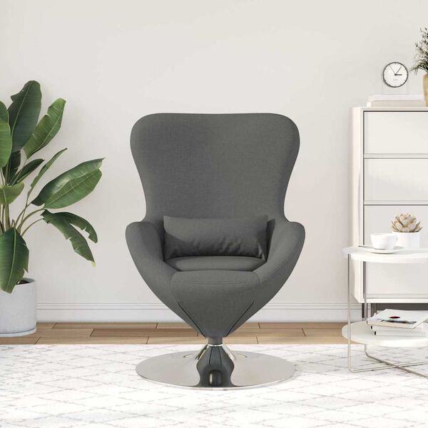 vidaXL Egg Chair Dark Grey 63 x 73 x 90 cm Fabric