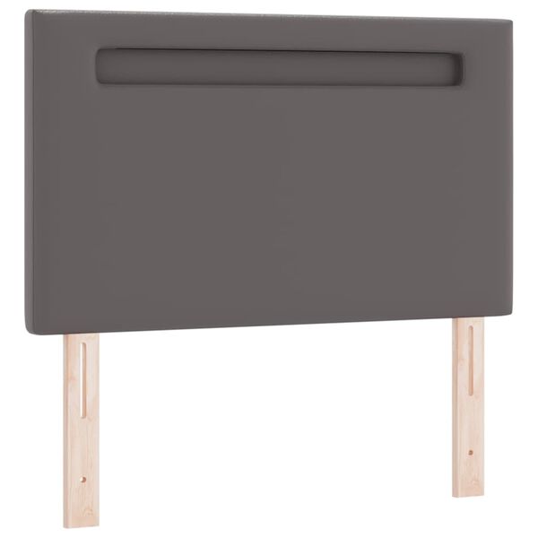 vidaXL LED Headboard Grey 100 cm Faux Leather