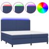 vidaXL Box Spring Bed with Mattress&LED Blue 200x200 cm Fabric
