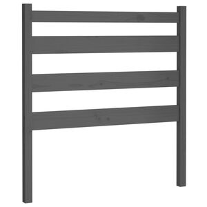 vidaXL Bed Headboard | Grey | Solid Pine Wood | Standard | Decorative Inlays