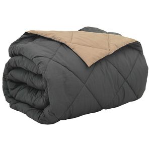 vidaXL Full Year Duvet Anthracite and Taupe 200 x 200 cm Microfiber