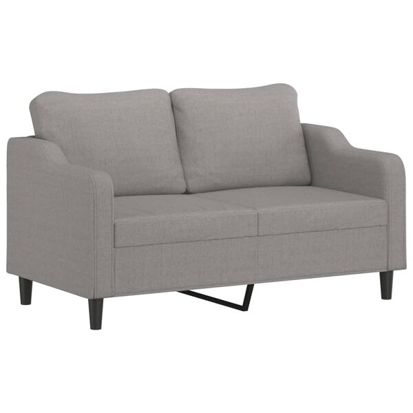vidaXL 2-Seater Sofa with Pillows&Cushions Light Grey 140 cm Fabric
