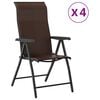 vidaXL Folding Chairs 4 pcs Brown Poly Rattan