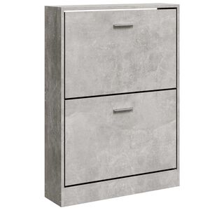 vidaXL Shoe Cabinet Concrete Grey 59x17x81 cm Engineered Wood