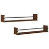 vidaXL Wall Shelves with Bars 2 pcs Brown Oak 80x16x14 cm