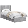 vidaXL Bed Frame with Storage and Headboard Grey Sonoma 100 x 200 cm
