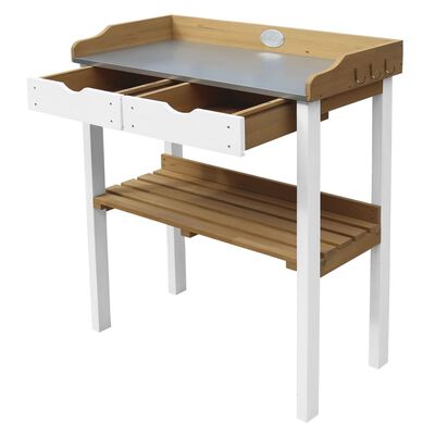 AXI Potting Table with 2 Drawers Brown and White