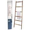 Bathroom Solutions Ladder Towel Rack with 6 Bars Wood Natural
