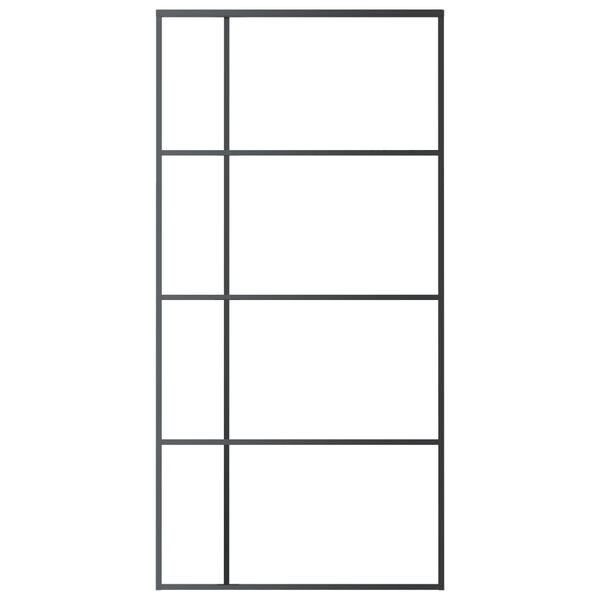 vidaXL Sliding Door ESG Glass and Aluminium 102.5x205 cm Black