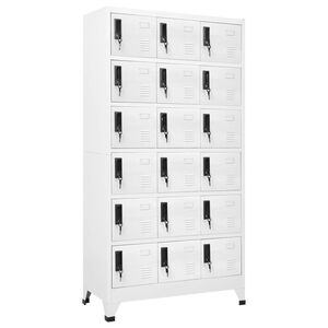 vidaXL Locker Cabinet White 90x40x180 cm Steel