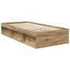 vidaXL Bed Frame Artisian Oak 90 x 200 cm Solid Pine Wood