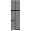 vidaXL Sliding Door with Hardware Set Black 76x205 cm Tempered Glass