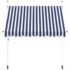 vidaXL Manual Retractable Awning 250 cm Blue and White Stripes