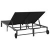 vidaXL Sunbed Reclining 1-person Black 206 x 115 x 75 cm Poly Rattan