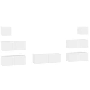 vidaXL 7 Piece TV Cabinet Set White Engineered Wood
