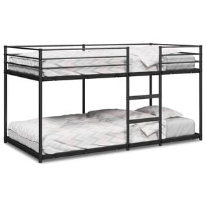 vidaXL Bunk Bed without Mattress Black 90x200 cm Steel