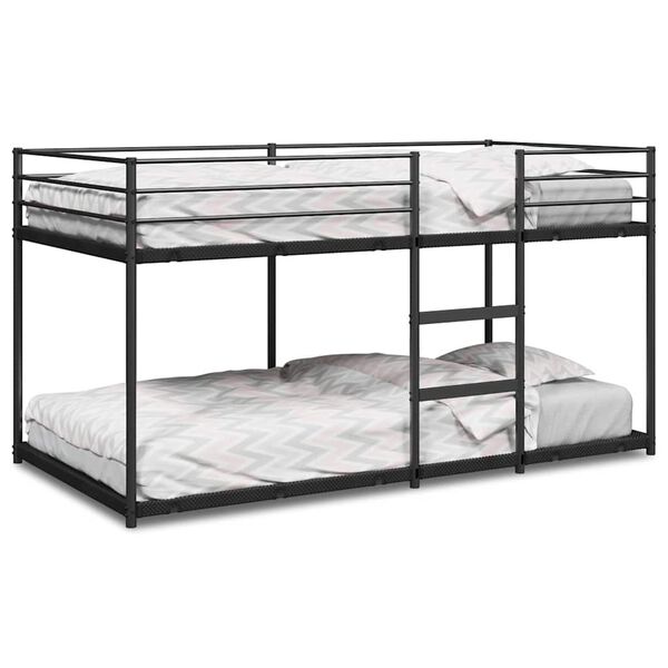 vidaXL Bunk Bed without Mattress Black 90x200 cm Steel
