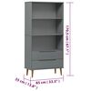 vidaXL Bookcase MOLDE Grey 85x35x170,5 cm Solid Wood Pine
