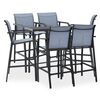 vidaXL 7 Piece Garden Bar Set Black and Grey