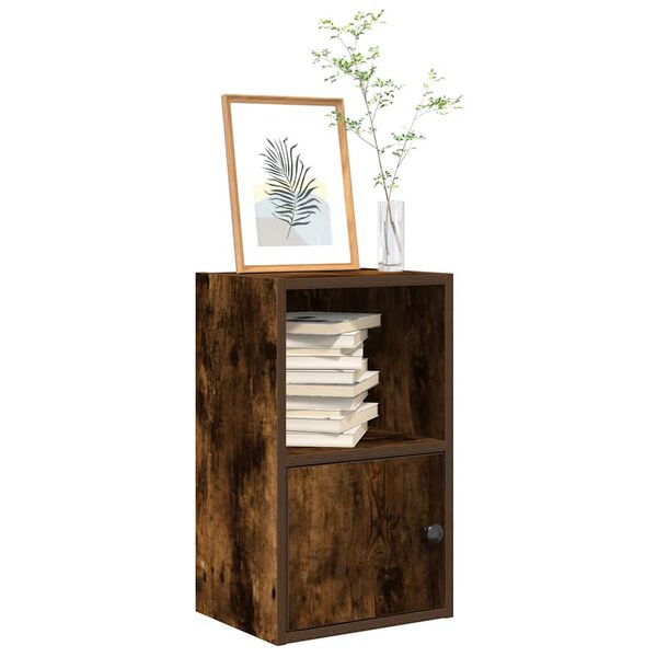 vidaXL Bookcase Smoked Oak 31x24x52 cm Engineered Wood