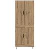vidaXL Highboard 2 pcs Artisan Oak Engineered Wood and Glass