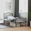 vidaXL Metal Bed Frame without Mattress with Footboard&nbsp;Black 80x200cm