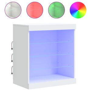 vidaXL Sideboard with LED Lights White 60.5x37x67 cm
